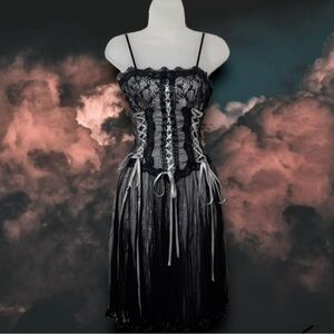 ISO morbid threads black and white ribbon dress!!!!